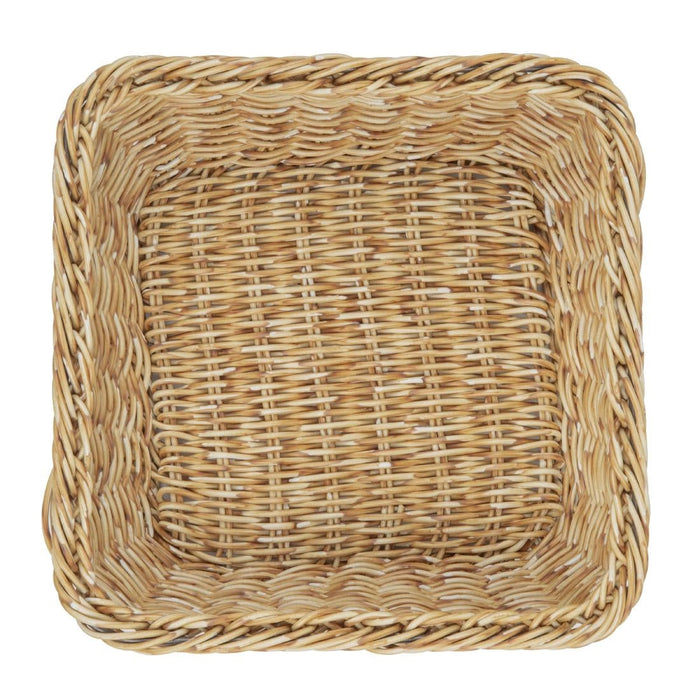 Olympia Polywicker Square Basket Light Brown 230x230mm Olympia
