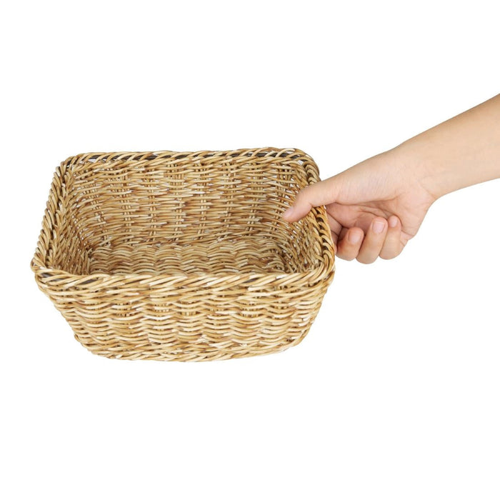 Olympia Polywicker Square Basket Light Brown 230x230mm Olympia