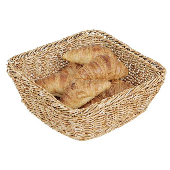 Olympia Polywicker Square Basket Light Brown 230x230mm Olympia