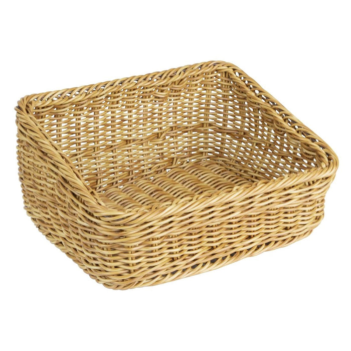 Olympia Polywicker Rectangular Display Basket Light Brown 360x300mm Olympia