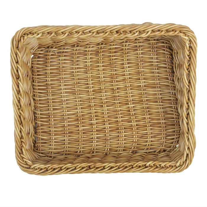 Olympia Polywicker Rectangular Display Basket Light Brown 360x300mm Olympia