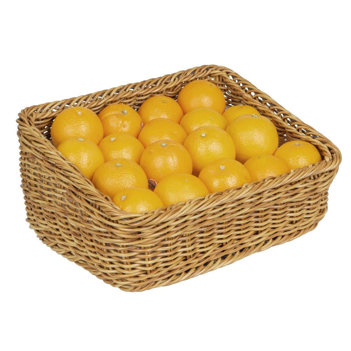 Olympia Polywicker Rectangular Display Basket Light Brown 360x300mm Olympia