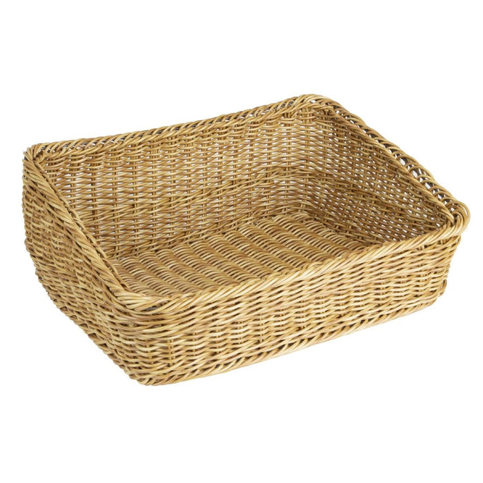 Olympia Polywicker Rectangular Display Basket Light Brown 525x385mm Olympia