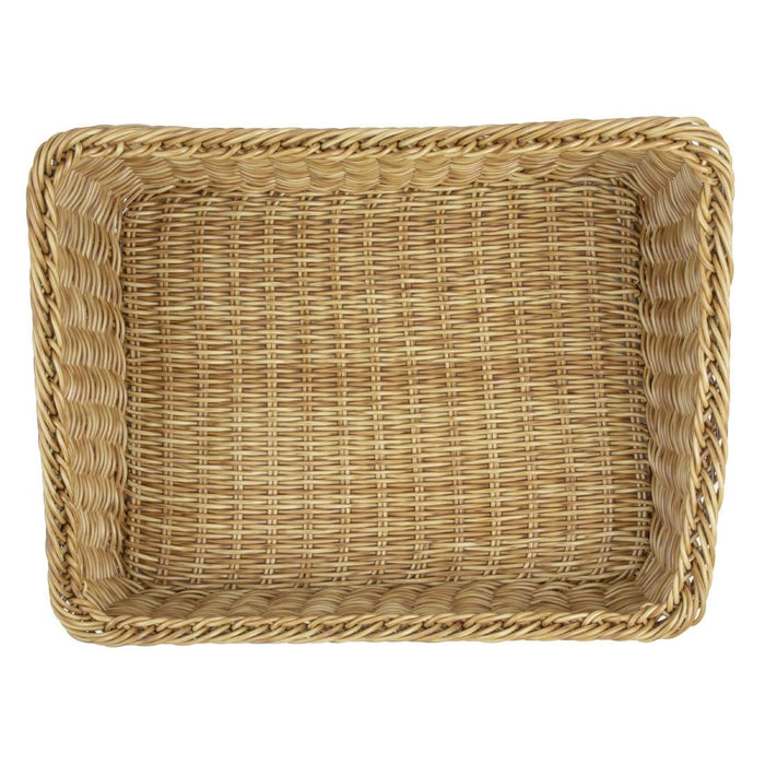 Olympia Polywicker Rectangular Display Basket Light Brown 525x385mm Olympia