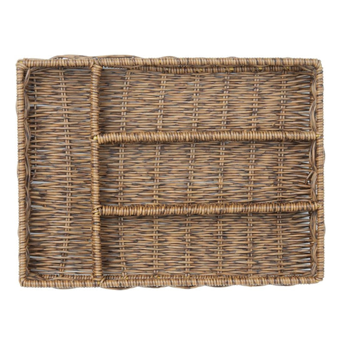 Olympia Polywicker Cutlery Organiser Dark Brown 340x250mm Olympia