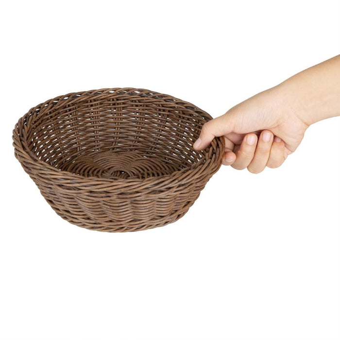 Olympia Polywicker Round Basket Dark Brown 220mm Olympia