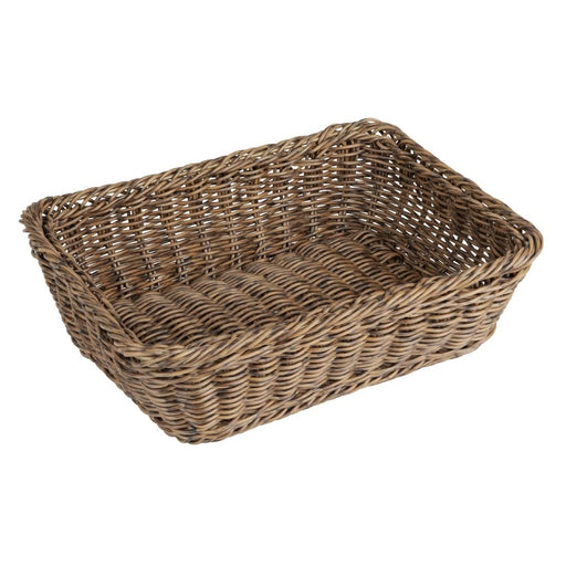 Olympia Polywicker Rectangular Basket Dark Brown 300x230mm Olympia