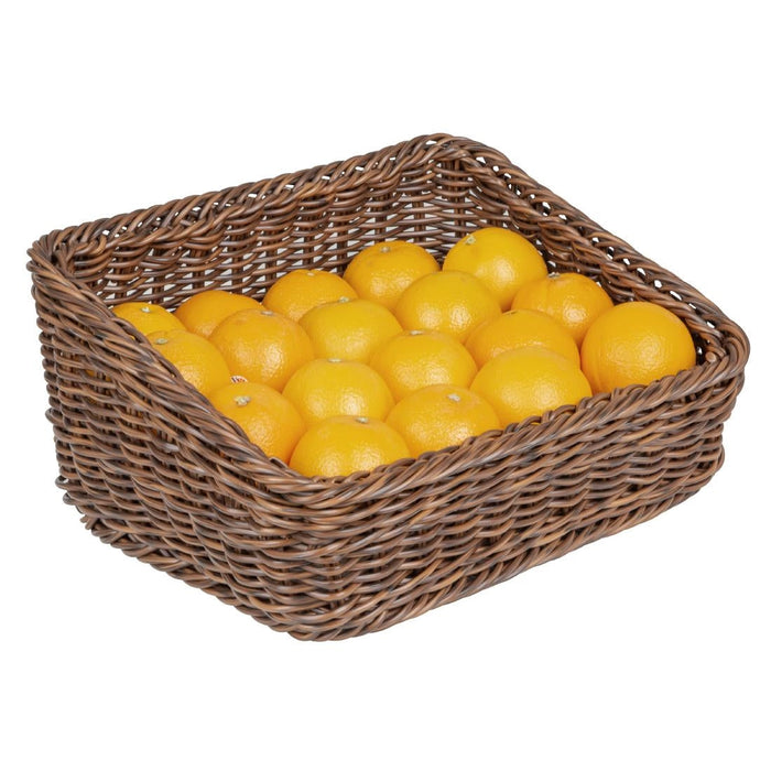 Olympia Polywicker Rectangular Display Basket Dark Brown 360x300mm Olympia