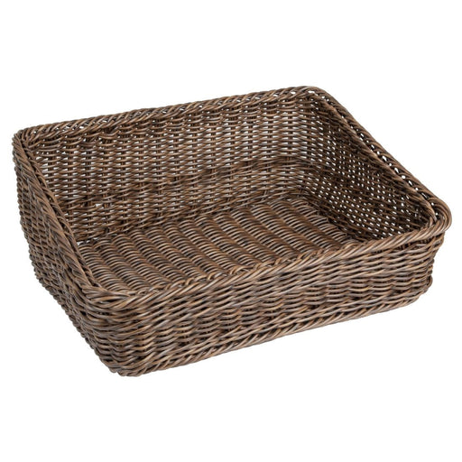 Olympia Polywicker Rectangular Display Basket Dark Brown 525x385mm Olympia
