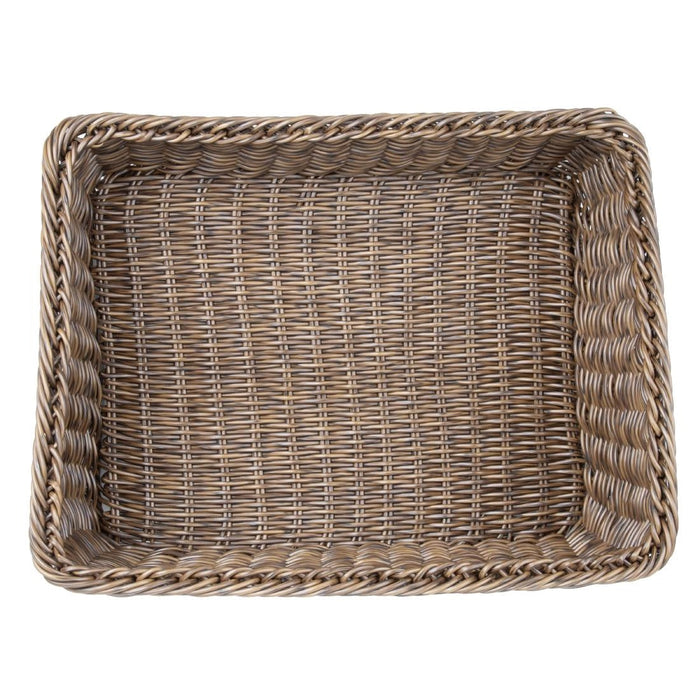 Olympia Polywicker Rectangular Display Basket Dark Brown 525x385mm Olympia