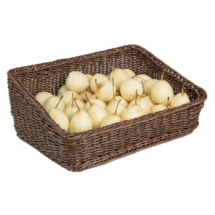 Olympia Polywicker Rectangular Display Basket Dark Brown 525x385mm Olympia
