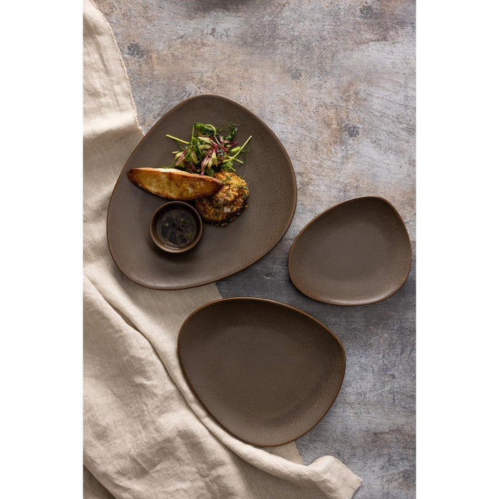 Olympia Ember Mahogany Triangle Plates 308x255mm (4 Pack) Olympia