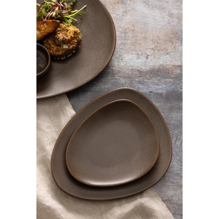 Olympia Ember Mahogany Triangle Plates 250x207mm (6 Pack) Olympia