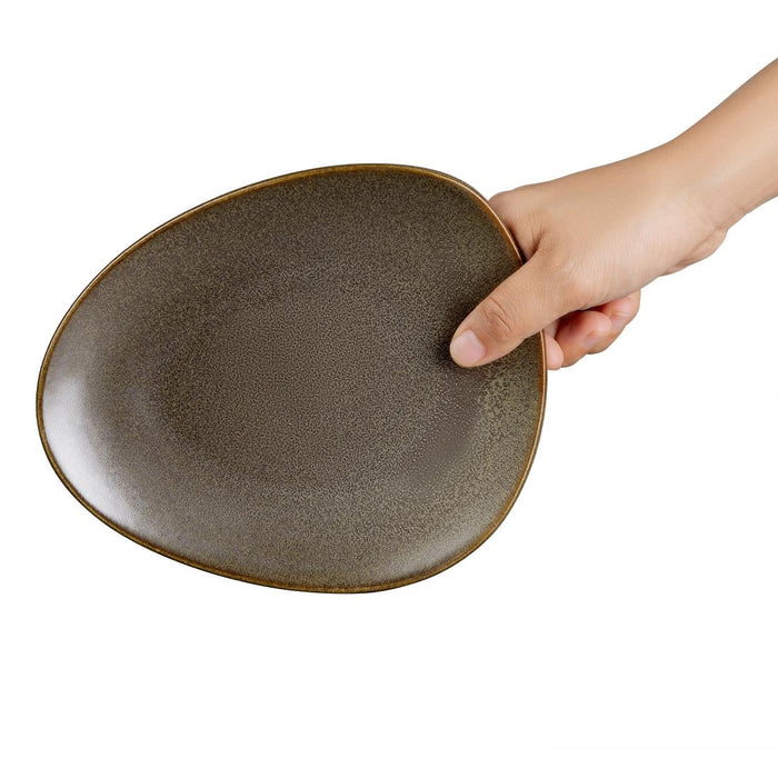 Olympia Ember Mahogany Triangle Plates 190x160mm (6 Pack) Olympia