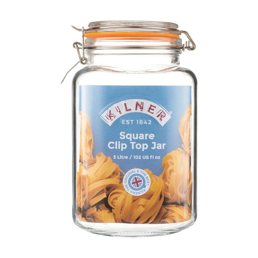 Kilner Clip Top Square Jar 3Ltr Kilner