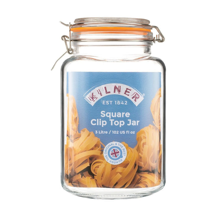 Kilner Clip Top Square Jar 3Ltr Kilner
