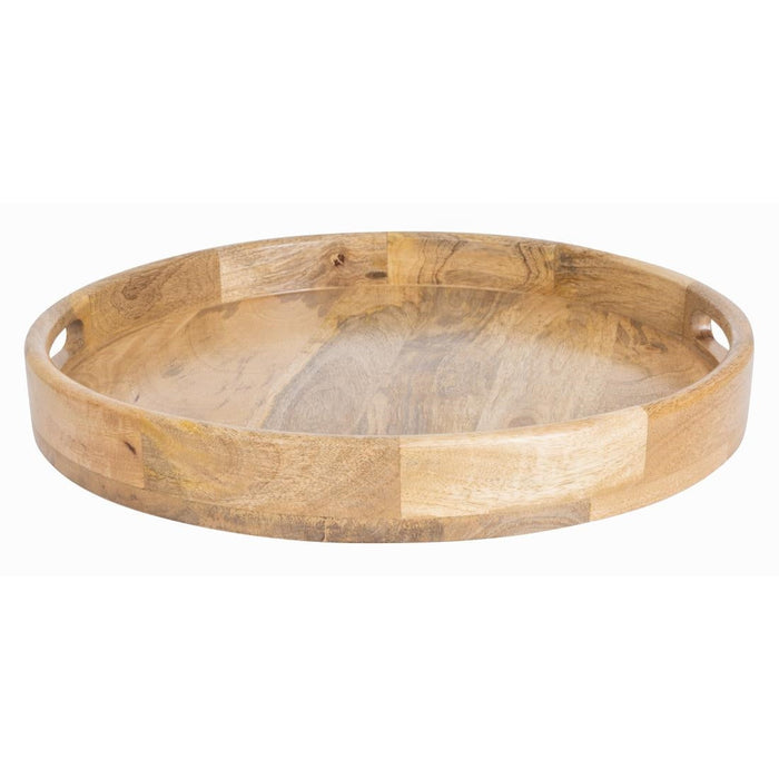 Olympia Mango Wood Round Deep Sided Tray 400mm Olympia