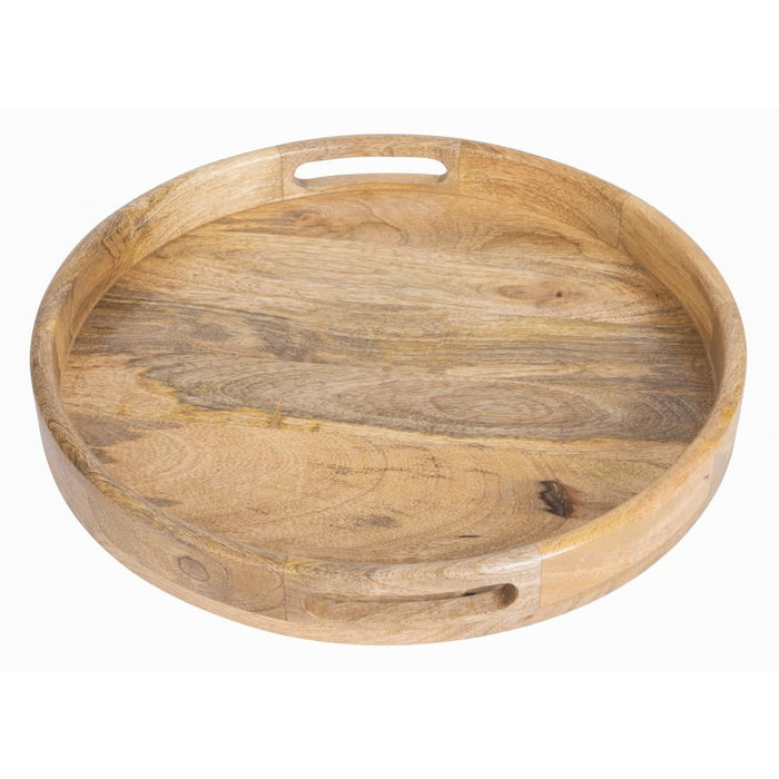 Olympia Mango Wood Round Deep Sided Tray 400mm Olympia