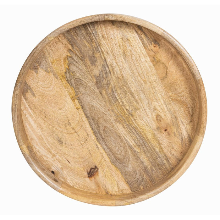 Olympia Mango Wood Round Deep Sided Tray 400mm Olympia
