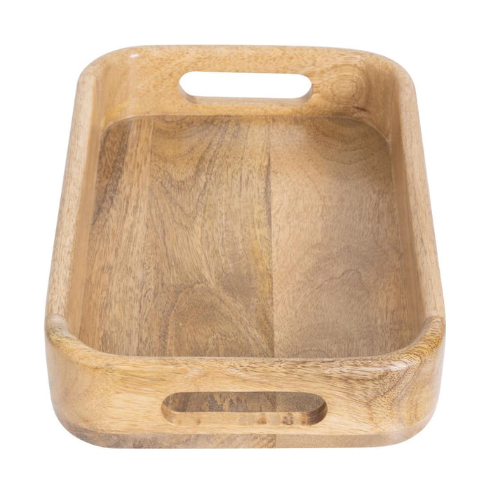 Olympia Mango Wood Rectangular Deep Sided Tray 300x190mm Olympia