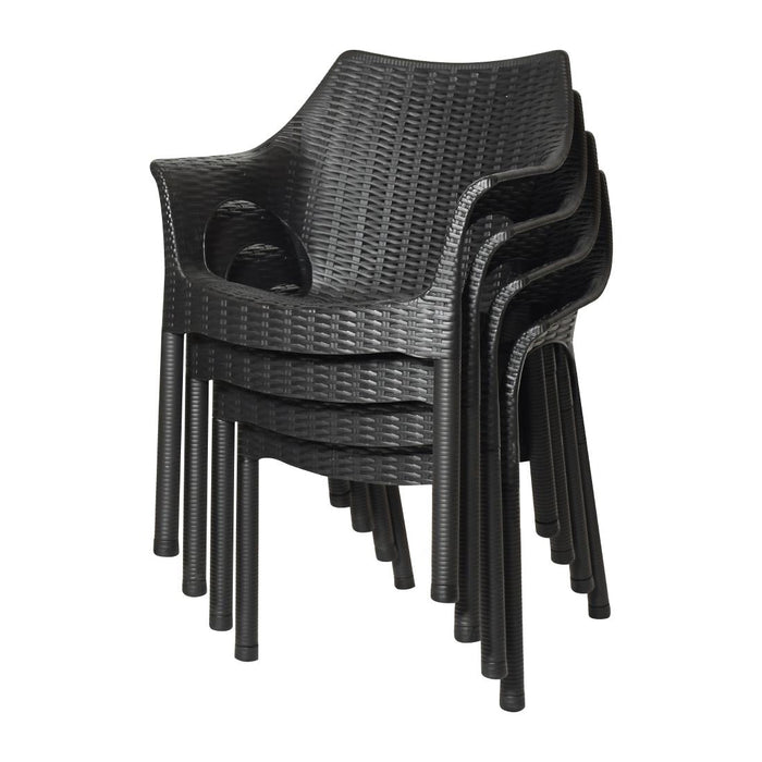 Bolero Elements Polypropylene Armchairs Black (4 Pack) Bolero