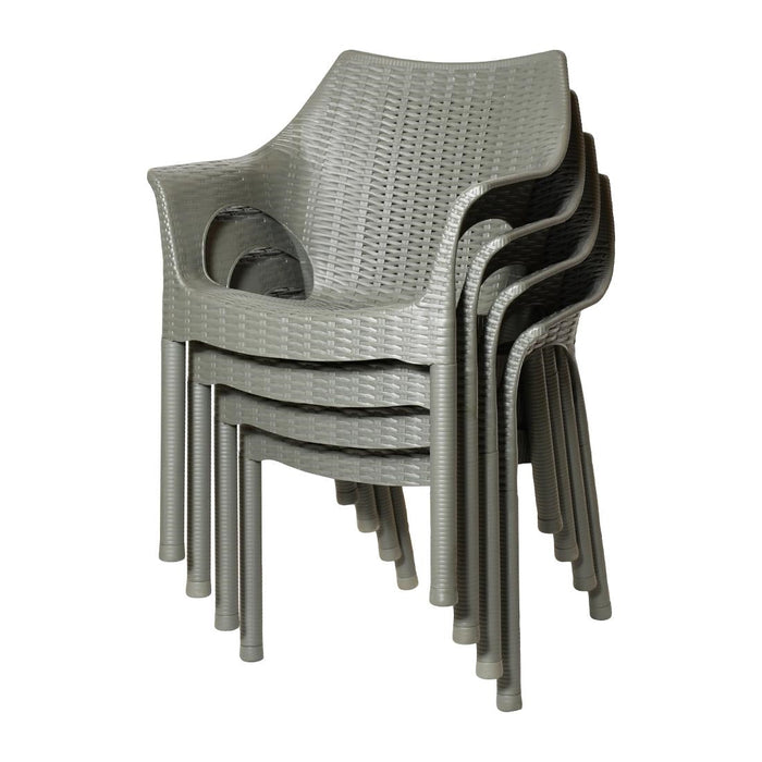 Bolero Elements Polypropylene Armchairs Olive Green (4 Pack) Bolero