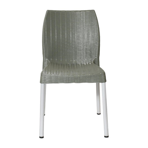 Bolero Elements Polypropylene Rattan Side Chairs Olive Green (4 Pack) Bolero