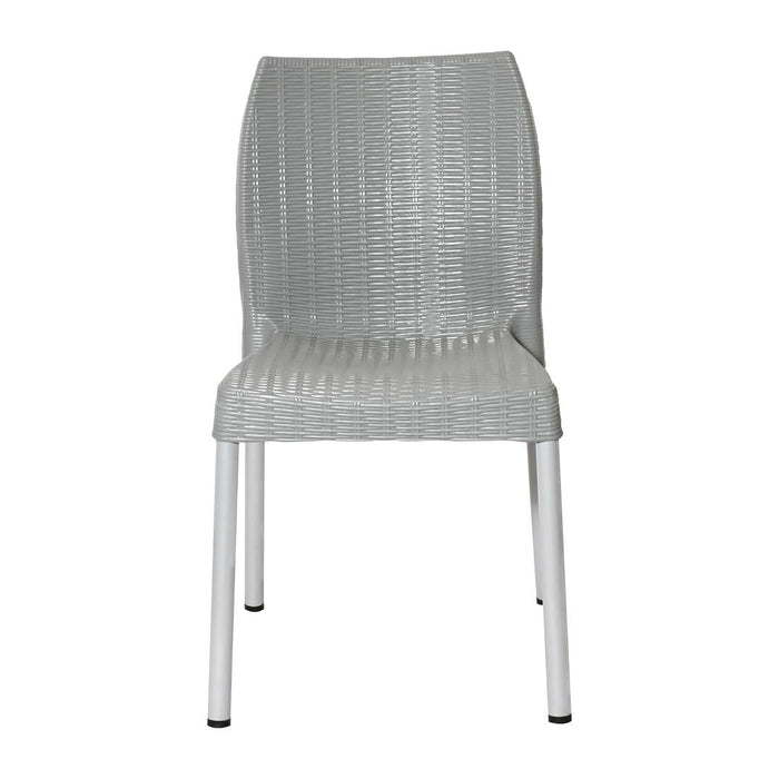 Bolero Elements Polypropylene Rattan Side Chairs Grey (4 Pack) Bolero