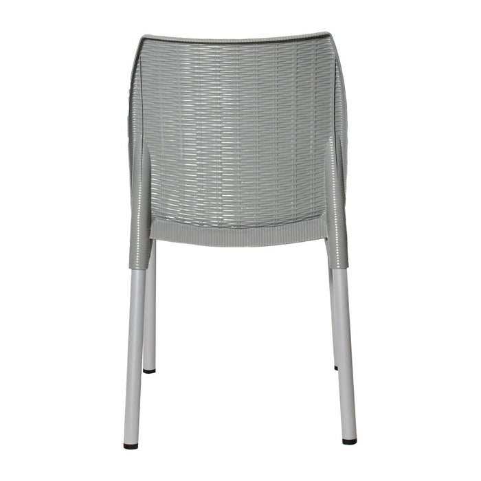 Bolero Elements Polypropylene Rattan Side Chairs Grey (4 Pack) Bolero