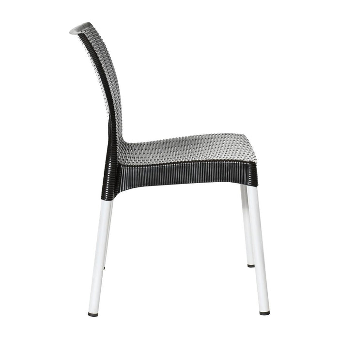 Bolero Elements Polypropylene Rattan Side Chairs Black (4 Pack) Bolero