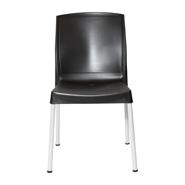 Bolero Elements Polypropylene Plain Side Chairs Black (4 Pack) Bolero