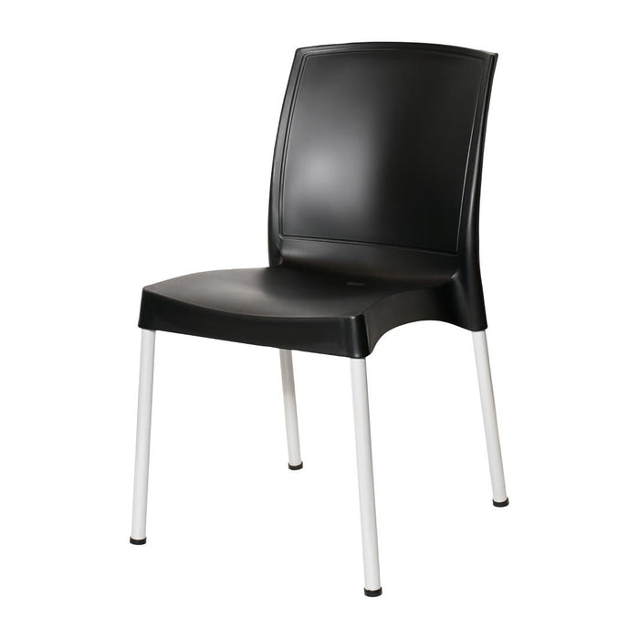 Bolero Elements Polypropylene Plain Side Chairs Black (4 Pack) Bolero