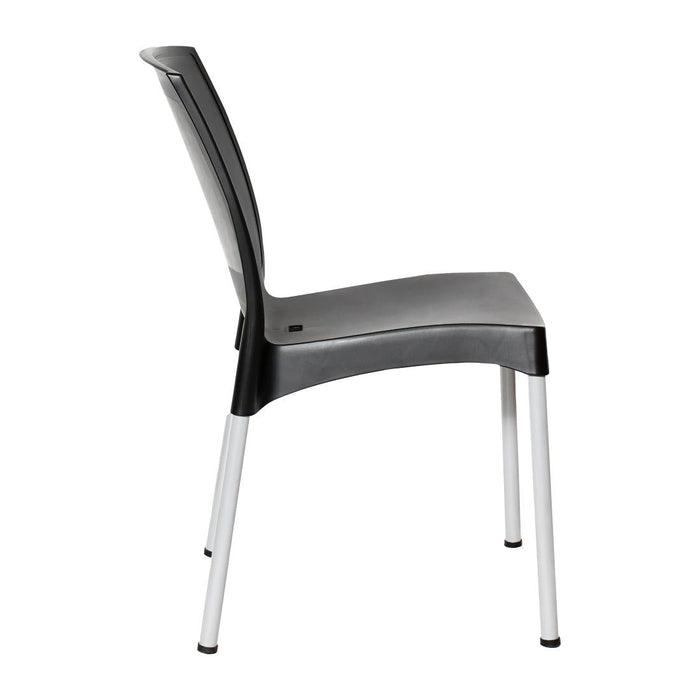 Bolero Elements Polypropylene Plain Side Chairs Black (4 Pack) Bolero