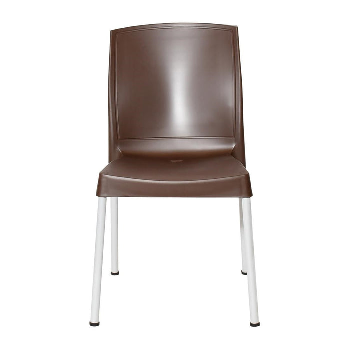 Bolero Elements Polypropylene Plain Side Chairs Dark Brown (4 Pack) Bolero