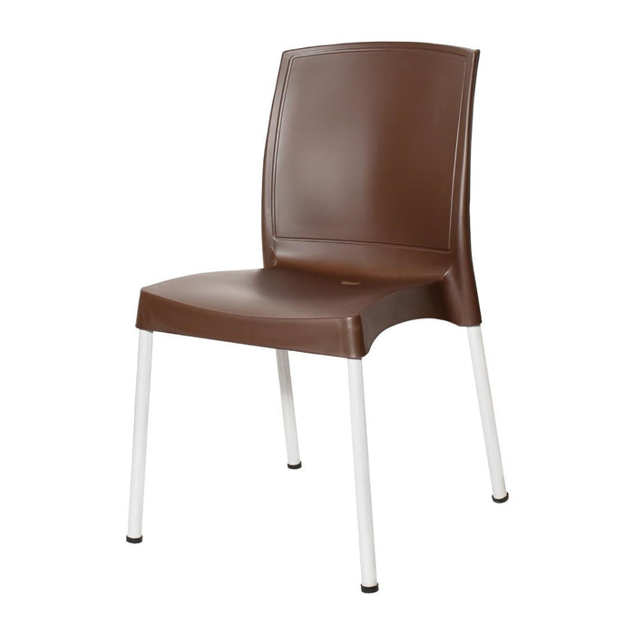 Bolero Elements Polypropylene Plain Side Chairs Dark Brown (4 Pack) Bolero