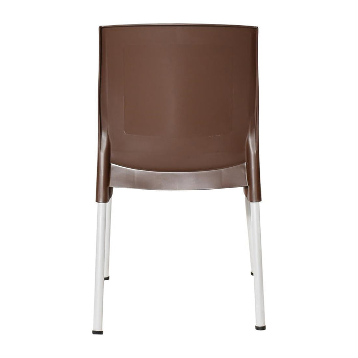 Bolero Elements Polypropylene Plain Side Chairs Dark Brown (4 Pack) Bolero