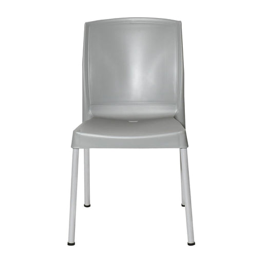 Bolero Elements Polypropylene Plain Side Chairs Grey (4 Pack) Bolero