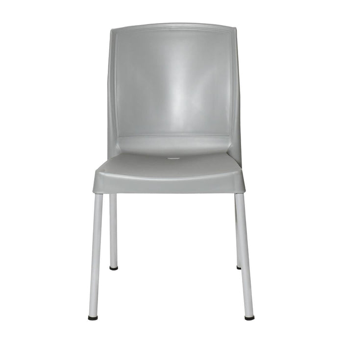 Bolero Elements Polypropylene Plain Side Chairs Grey (4 Pack) Bolero