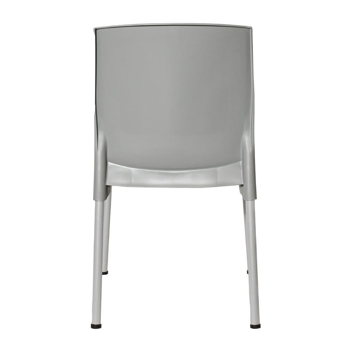 Bolero Elements Polypropylene Plain Side Chairs Grey (4 Pack) Bolero