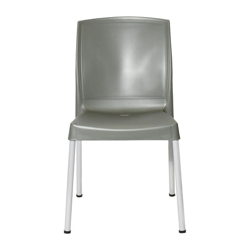 Bolero Elements Polypropylene Plain Side Chairs Olive Green (4 Pack) Bolero