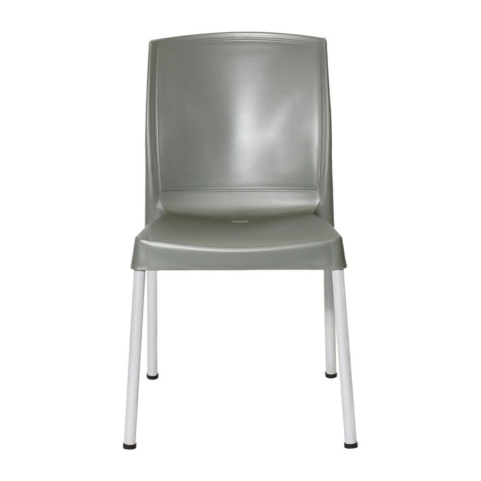 Bolero Elements Polypropylene Plain Side Chairs Olive Green (4 Pack) Bolero