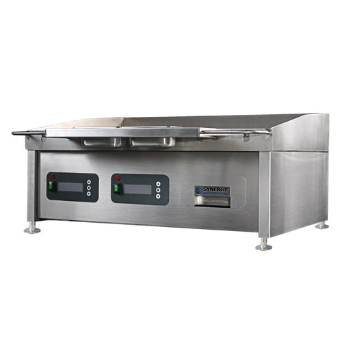 Synergy GRID900E-SR Electric Griddle with Semi Ribbed Mild Steel Top & Garnish Rail Synergy Grill