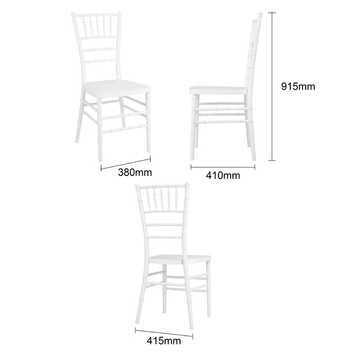 Bolero Chiavari Polypropylene Chairs White (4 Pack) Bolero