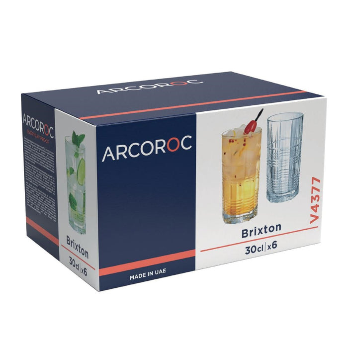 Arcoroc Brixton Hi Ball Tumblers 300ml (24 Pack) Arcoroc