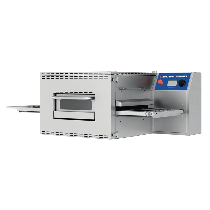9.8kW. Output: up to 50x 12inch pizzas/hr. Belt: 45cm
