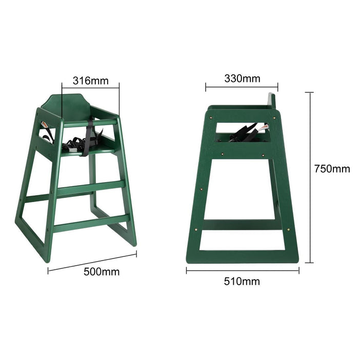 Bolero Wooden Highchair Forest Green Bolero