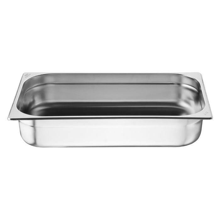 Nisbets Essentials Stainless Steel Gastronorm Tray 1/1 100mm (Pack 3) Nisbets Essentials
