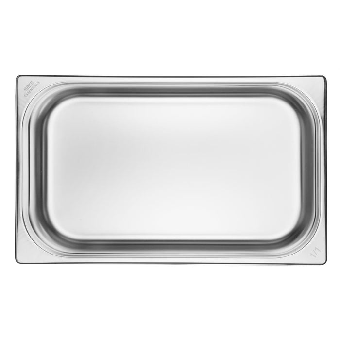 Nisbets Essentials Stainless Steel Gastronorm Tray 1/1 100mm (Pack 3) Nisbets Essentials
