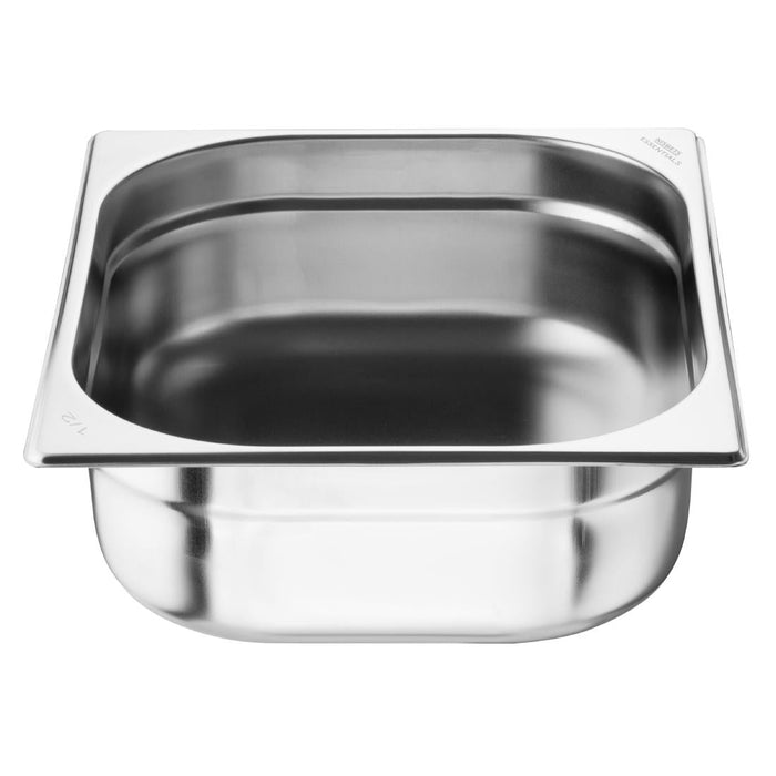 Nisbets Essentials Stainless Steel 1/2  Gastronorm Tray 100mm (Pack 3) Nisbets Essentials