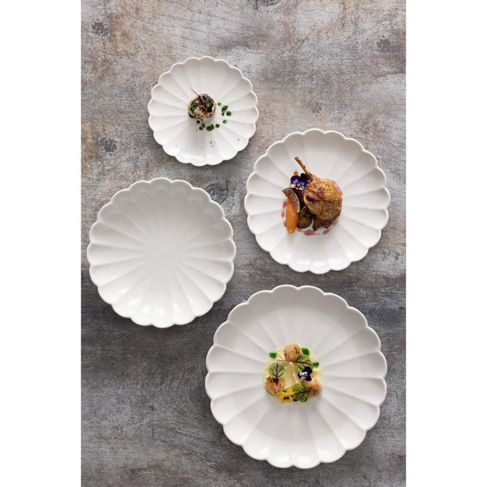 Olympia Bloom Scalloped Bowls White 230mm (6 Pack) Olympia